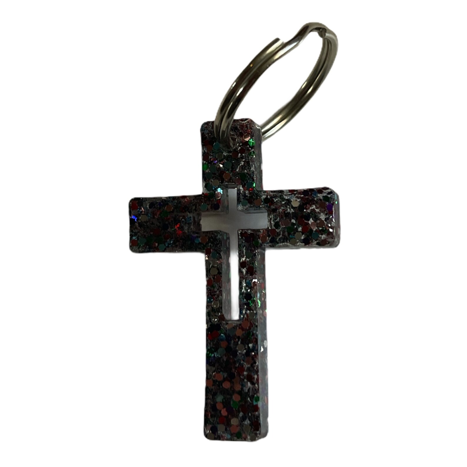 Adorable glitter cross keychain Etsy