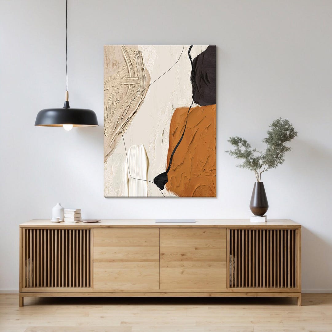 Orange Abstract Art Print – Modern Minimalist Wall Decor – Digital ...