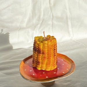 Grilled Corn Candle Vegan Soy Pillar Wax Unique Graduation, Birthday Gift Home Decor image 3