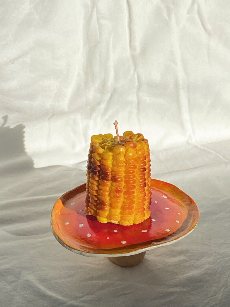 Grilled Corn Candle Vegan Soy Pillar Wax Unique Graduation, Birthday Gift Home Decor image 3