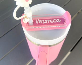 Stanley Lid Tag | CLEAR Name Plate | Name Plate Tag | Acrylic Personalized Name Tag | 20/30oz & 40oz Stanley Cup Topper I Stanley Tumbler