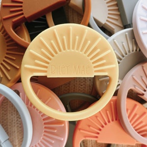 Boho Sun Silicone Baby Teether Custom Personalized ,Personalized Sunset Silicone Soothing Ring, Engraved Baby Gift, Unique Stocking Stuffer