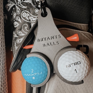 Golf Ball & Tee Holder, 3d Printed Personalized Funny Golf Ball Holder, Dual Golf Ball Holder with Tee Holder, Golf Enthusiast Gift, Golf
