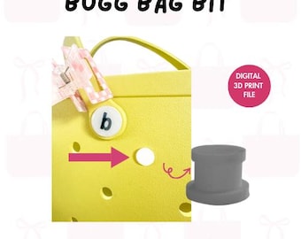 DIGITAL FILE – Bogg Bag Bit STL 3D Printing File, Charm Backer & Attachment for Bogg Bag – Charm Button Backs, Bag Charm Attachment, BoggBag