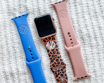 MONOGRAM ONLY Watch band| Fit | Apple Watches| Laser Engraved Silicone Band I Monogrammed Engrave Watch Band I Laser Engraved I Apple Band