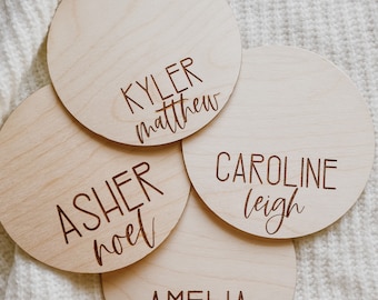 Footprint Ready Birth Announcement Name Circle I Baby Footprint Wooden Sign I Custom Baby Gift | Baby Announcement I Birth Announcement Sign