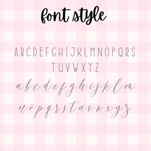 May include: A font style guide with the alphabet in uppercase and lowercase letters. The letters are written in a cursive script font.