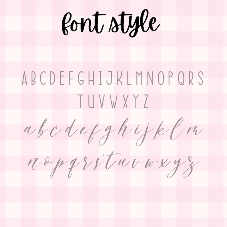 May include: A font style guide with the alphabet in uppercase and lowercase letters. The letters are written in a cursive script font.