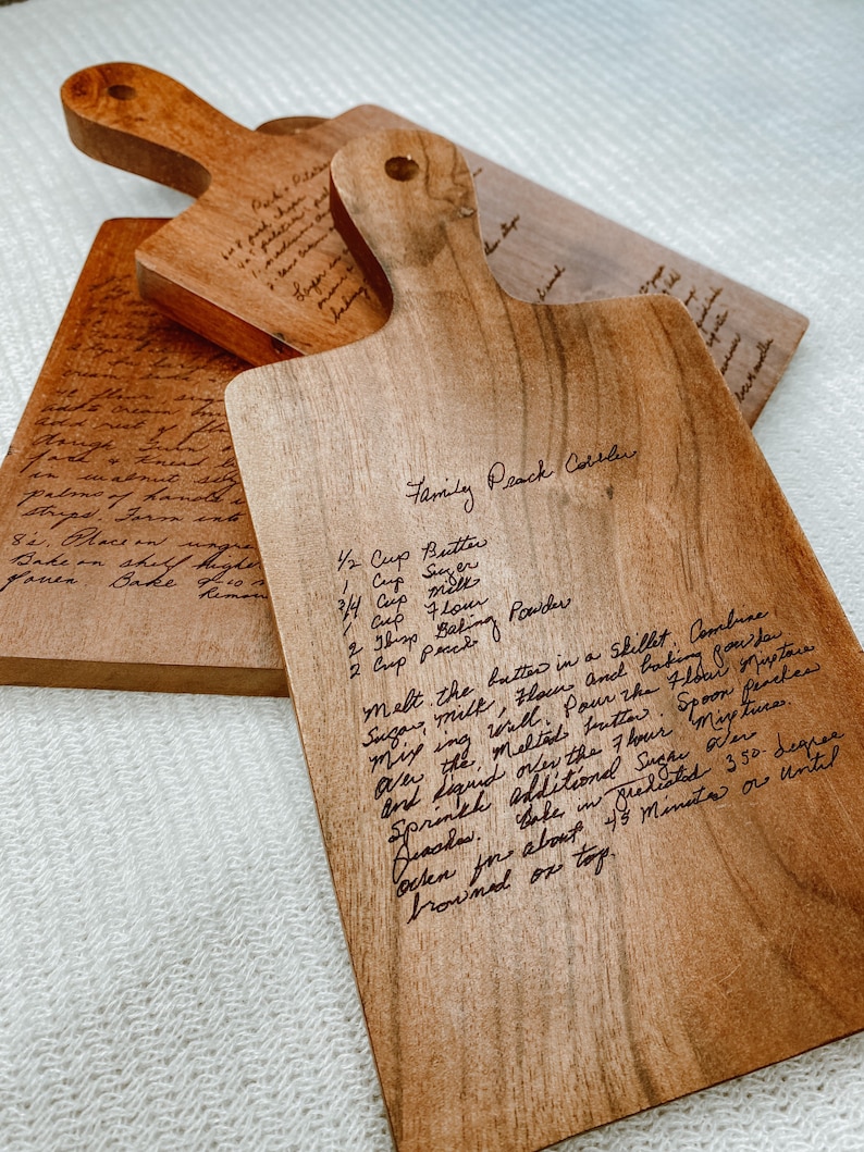 Handwritten Recipe Cutting Board I Grandma's Handwriting I Etsy