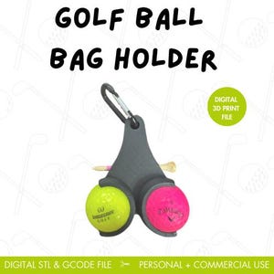 DIGITAL FILE Golf Ball & Tee Holder, 3d Printed Personalized Funny Golf Ball Holder, Dual Golf Ball Holder with Tee Holder