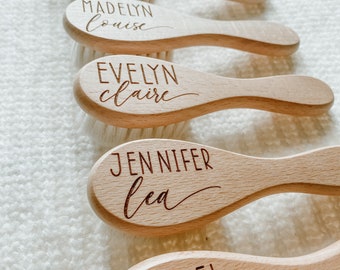 Personalized Baby Hair Brush, Baby Gift, Baby Shower Gift, Newborn, Wooden Brush, Custom Gift, Keepsake, Expecting Mom, Baby Girl, Baby Boy