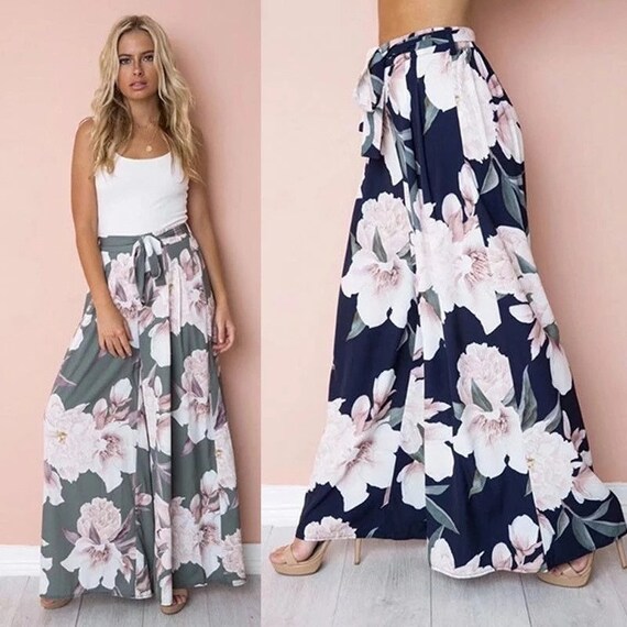 A-line Bohemian Skirts for Women Bohemian Floral Print Maxi - Etsy