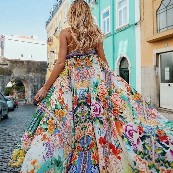 Summer Sleeveless Maxi Dress Boho Beach 
