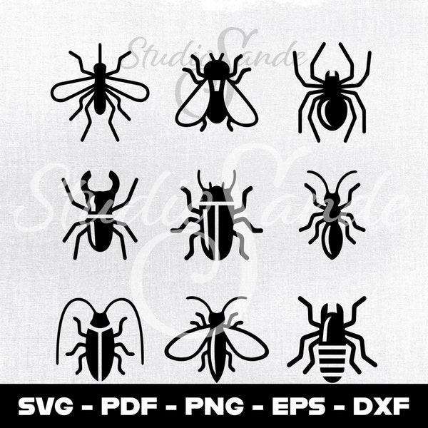 INSECT SVG digital download, Insect DXF, Insect png, Bugs svg, Bugs dxf, Insect silhouette, insect Cricut, Bugs silhouette, svg cut file.