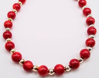 Red Coral Bracelet Gemstone Bracelet Sterling Silver - Etsy