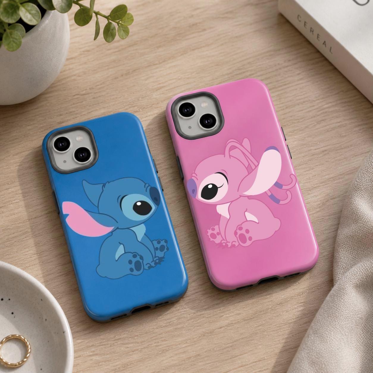 Stitch Angel Couple Phone Cases | Protective iPhone Samsung Cover Stitch Angel Couple Phone Cases | Protective iPhone Samsung Cover