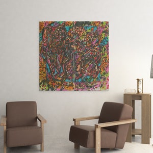 Texture Painting, Original Art, Contemporary Wall Art, Abstract Painting Print on Canvas, Fine Canvas Art, Colorful Canvas - By Boaz Evry