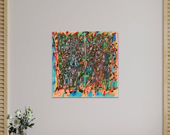 Colorful Abstract Art Print on Canvas, Modern Wall Decor by Boaz Evry