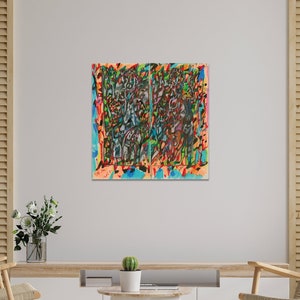 Original Art, Modern Abstract Art, Abstract Painting Print on Canvas, Colorful Abstract Wall Art, Fine Art Print By Boaz Evry