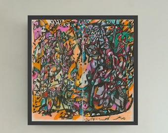 Colorful Abstract Art Print on Canvas, Israeli Art by Boaz Evry