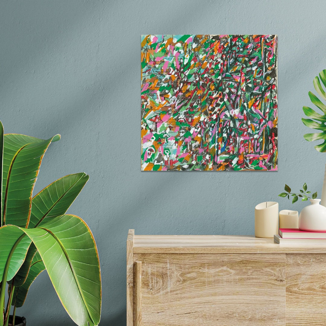 Colorful Abstract Canvas Art Print, Modern Nature Painting by Boaz Evry ...