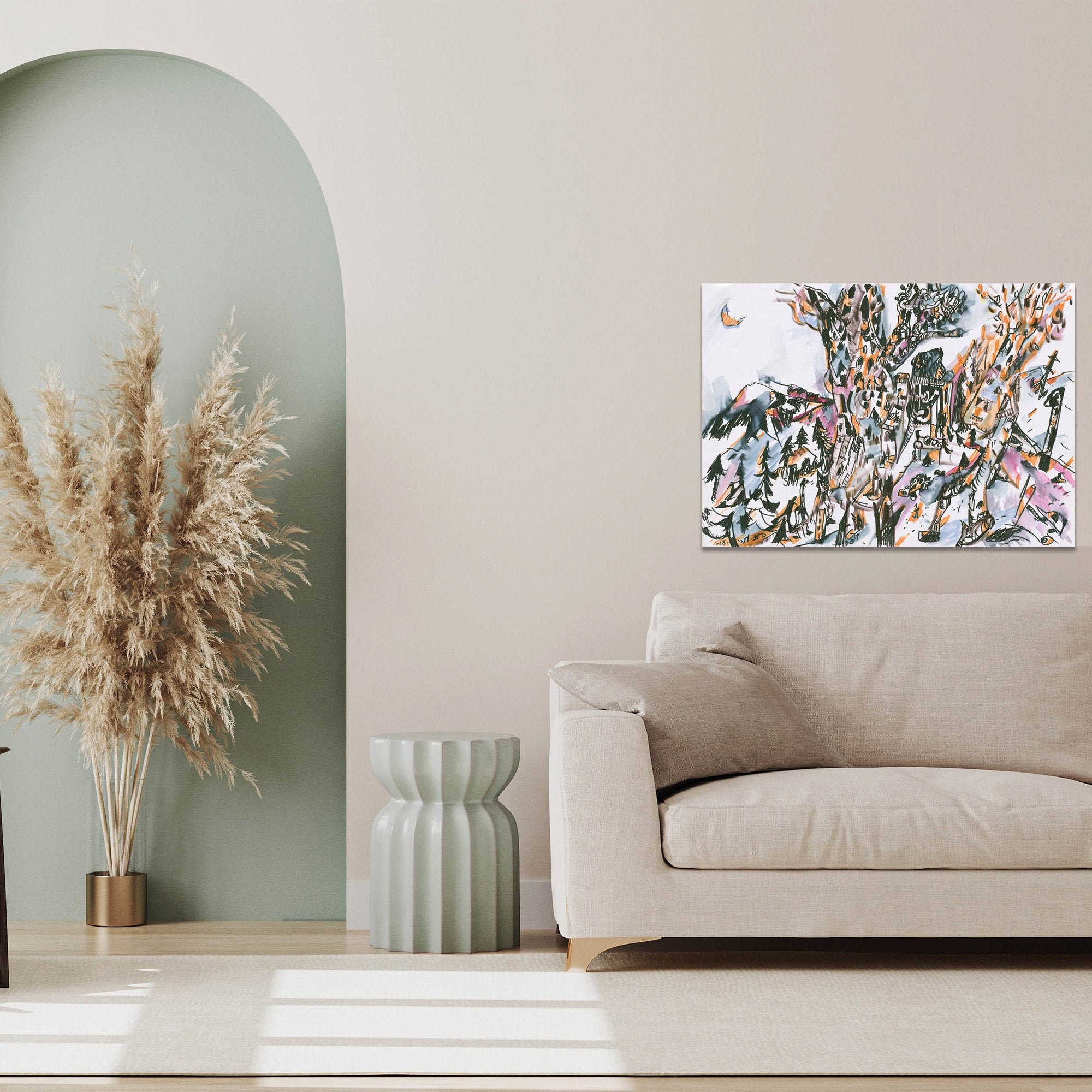 Original Art, Large Original Art, Israeli Art, Living Room Wall Art