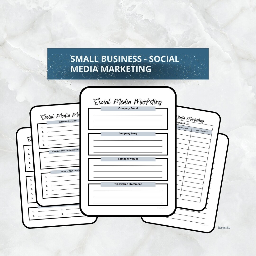 Social Media Strategy Forms for Small Businesses in PDF Format, Social ...