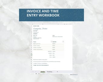 Invoice / Time Entry Template | Small Business / Contractor | Easy Excel Spreadsheet | 1099 Contract, Account Manager, Project Coordinator