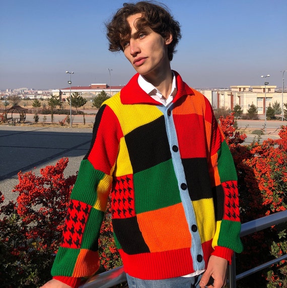 Mens oversized 2025 cardigan sweater