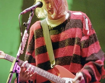 Kurt Cobain Pullover, Gestreifter Pullover, Pullover, Oversize Pullover, Herrenpullover, Grunge Pullover, Herbstpullover, Winterpullover