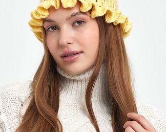 Handgefertigte Häkelarbeit Daisy Bucket Hat Damen Handgefertigte Hut Häkelmütze Fischer Hut Strickmütze Herren Strickmütze Mädchen Wintermütze Festival Hut Blume