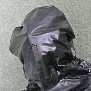 Sleep Sac Bondage Bag Double layer PVC Attached Hood.