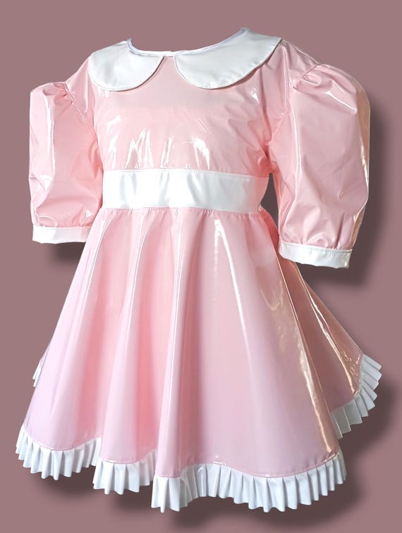 Short PVC Vinyl Dress Handmade Glossy Bodycon Mini Dress