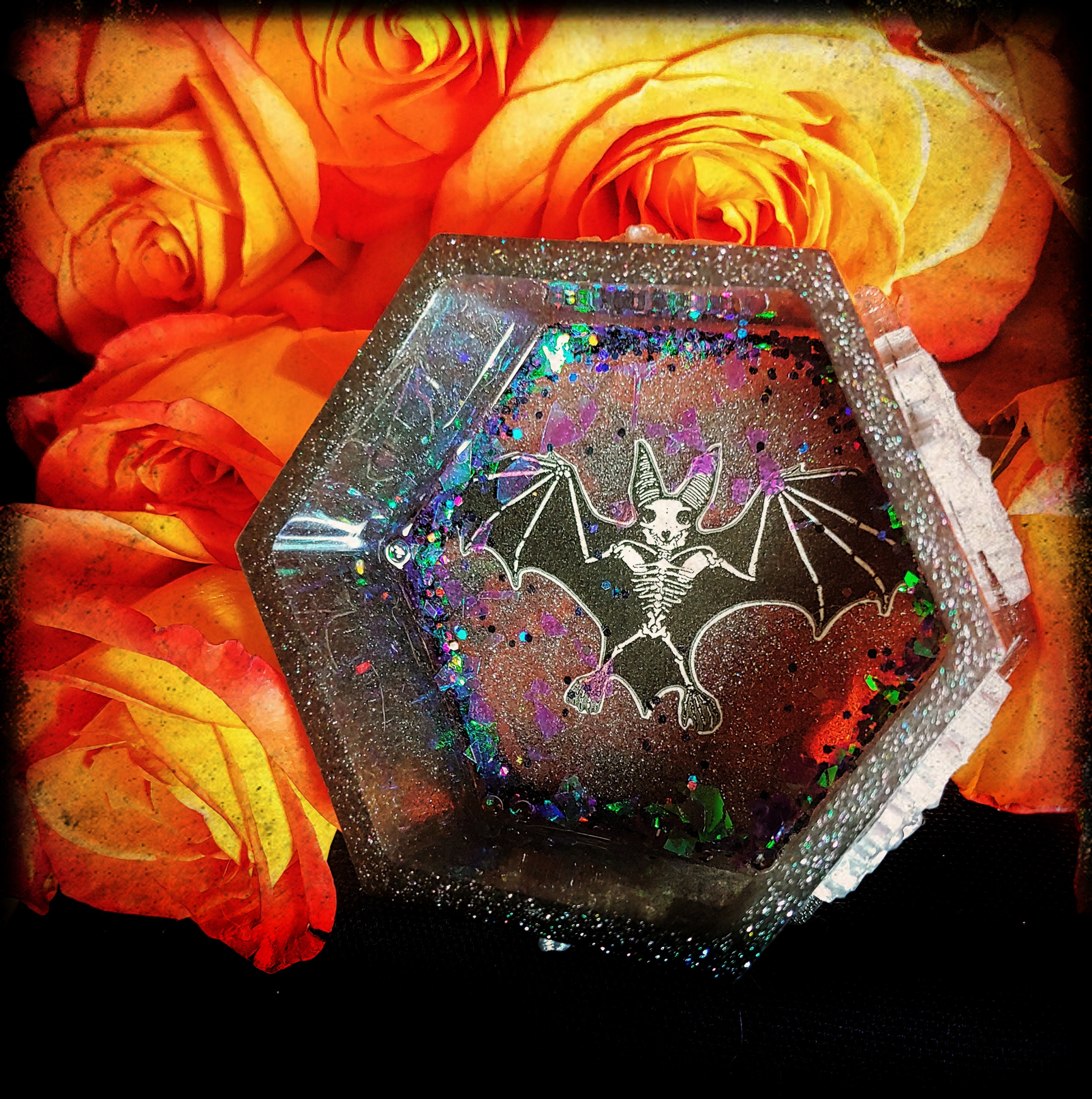 Resin Stash Box With Lid Epoxy Art Decorative Hexagonal Box Etsy