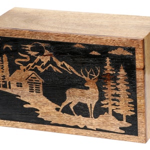 Gepersonaliseerde houten crematie-urn: gegraveerde asbak huisdier/mens