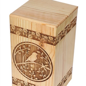 Personalised Pine Wood Cremation Urn / Keepsake Box For Human Ashes – UK Made