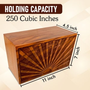 Engraved Rosewood Cremation Urn: Sunrise Design, Wooden Ashes Box - Etsy