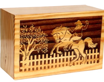 Personalized Wooden Cremation Urn: Engraved Pet/Human Ashes Box