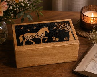 Personalized Wooden Cremation Urn: Engraved Pet/Human Ashes Box