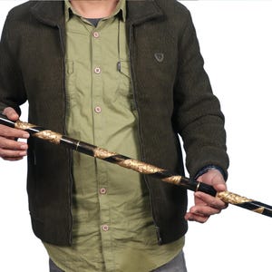 Handmade Wooden Walking Stick: Eagle Head Cane, 3-Fold Victorian Style