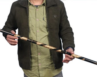 Bastón de madera hecho a mano: Bastón con cabeza de águila, estilo victoriano de tres pliegues