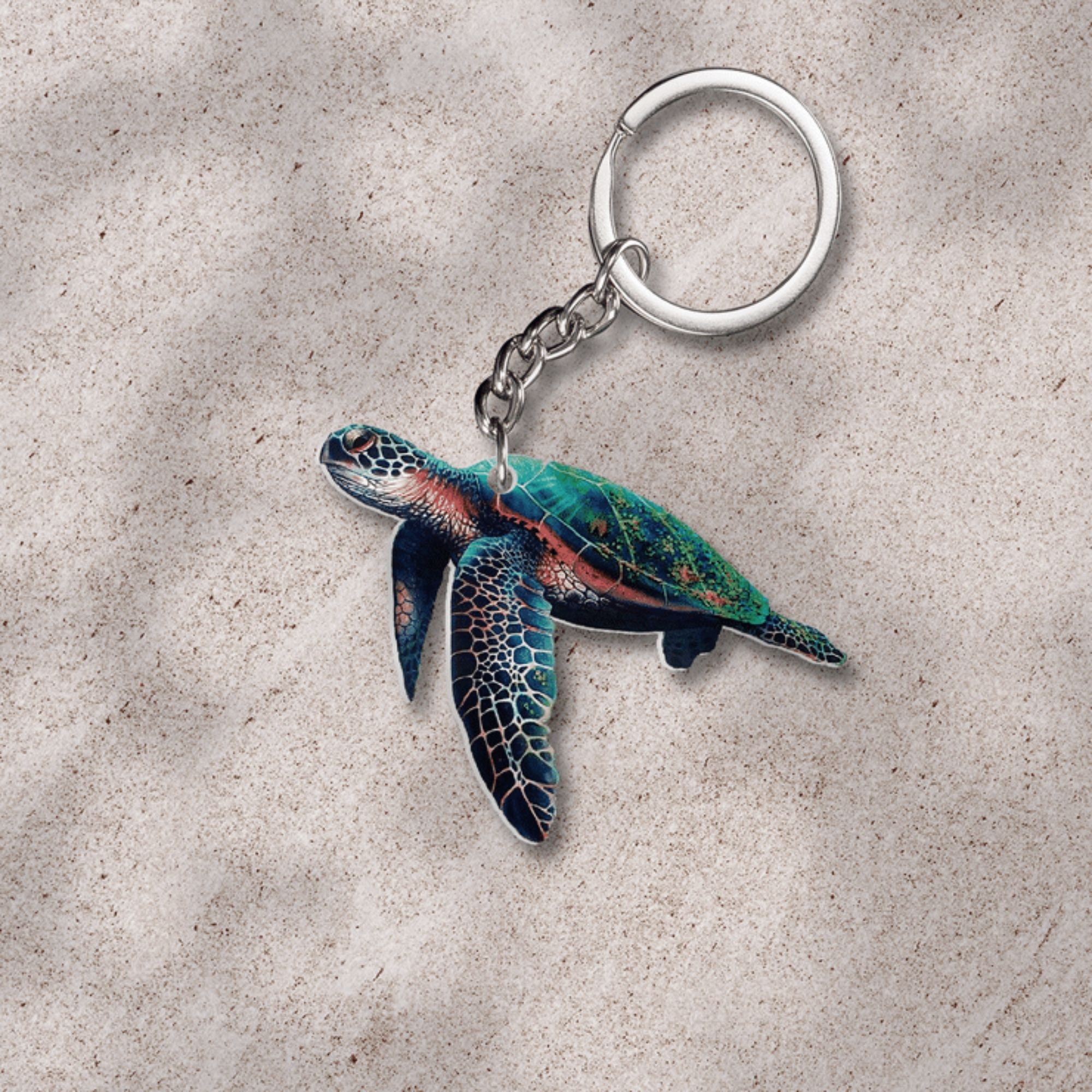 Sea Turtle Keychain Cute Animal Charm Keychain Cute Etsy