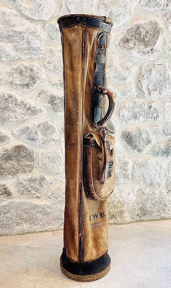 Vintage Leather Golf Bag Etsy
