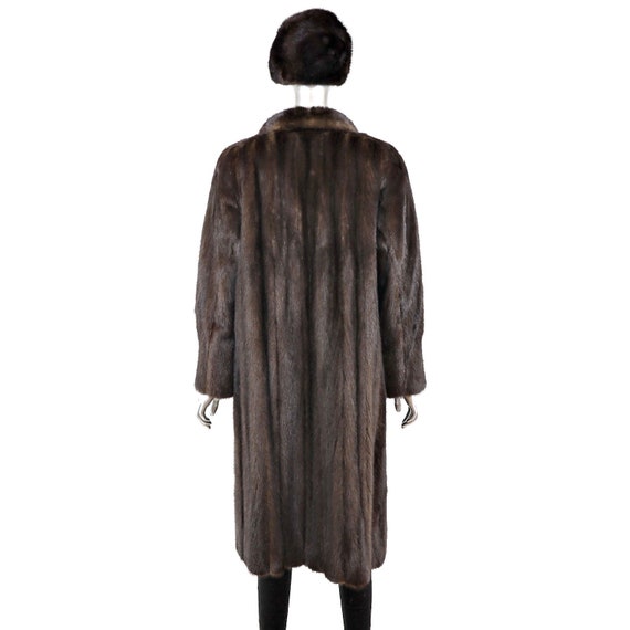 Mahogany Mink Coat with Matching Hat- Size L - image 4