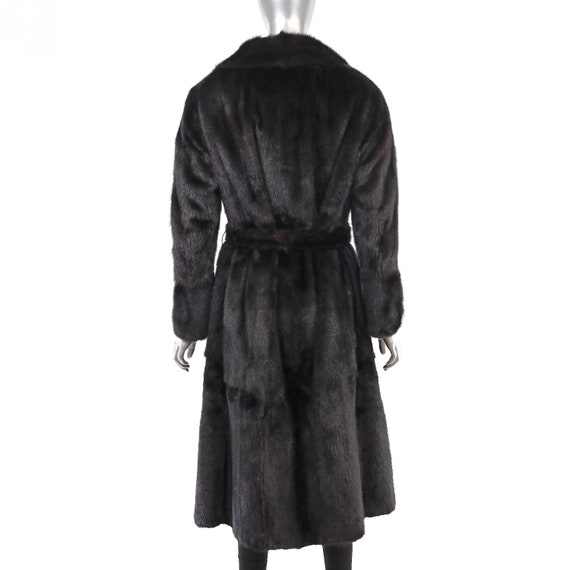 Dark Mahogany Mink Coat- Size L - image 4