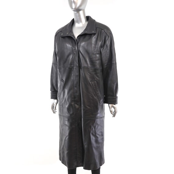 Full Length Leather Coat- Size M - image 2