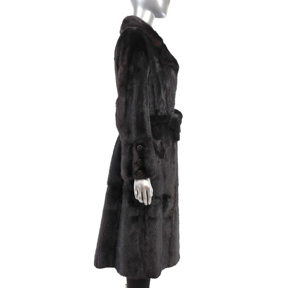 Dark Mahogany Mink Coat- Size L - image 5