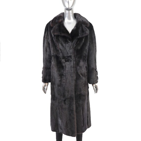 Dark Mahogany Mink Coat- Size L - image 9