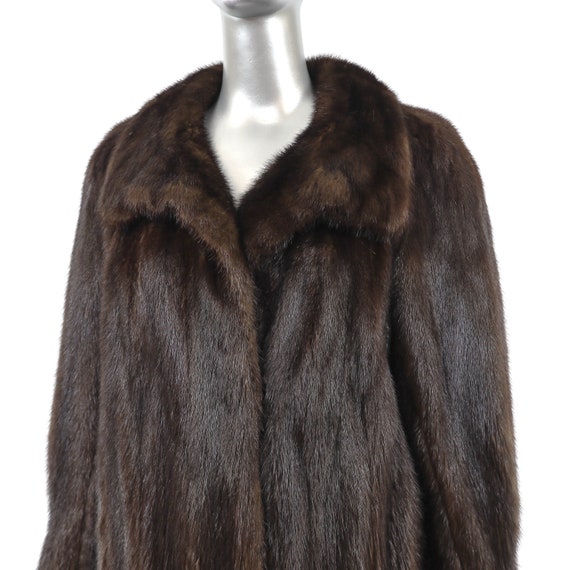 Mahogany Mink Coat with Matching Hat- Size L - image 6