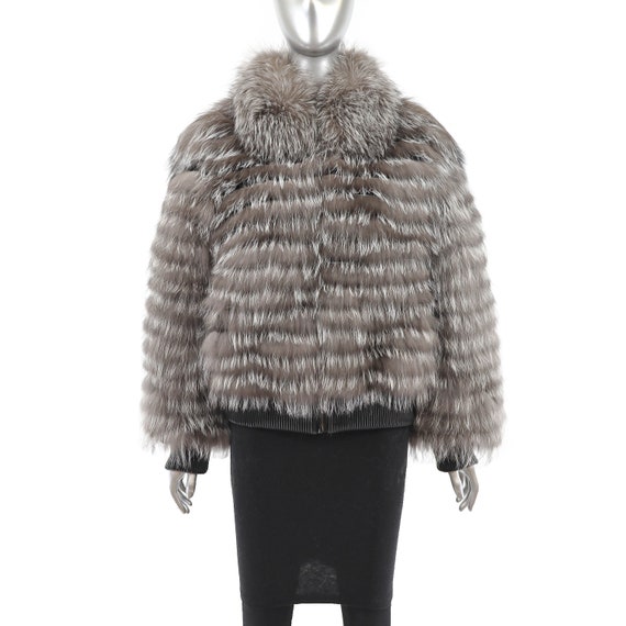 Feathered Silver Fox Jacket- Size M - image 1